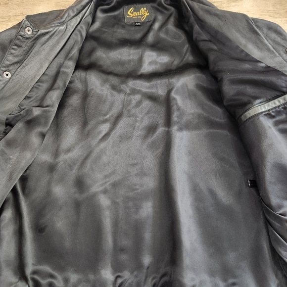 VINTAGE SCULLY Silver Studs and Conchos, Black Leather Jacket, Men's 44 - Picture 11 of 11